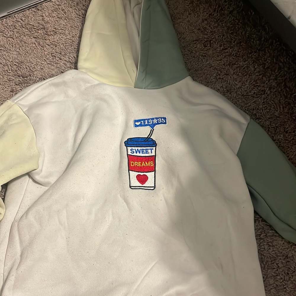 Shein Sweet dreams white oversized hoodie